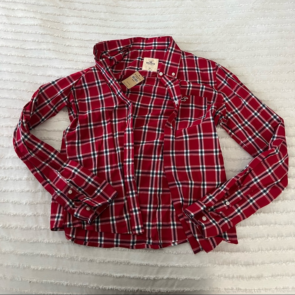 Hollister plaid button up shirt